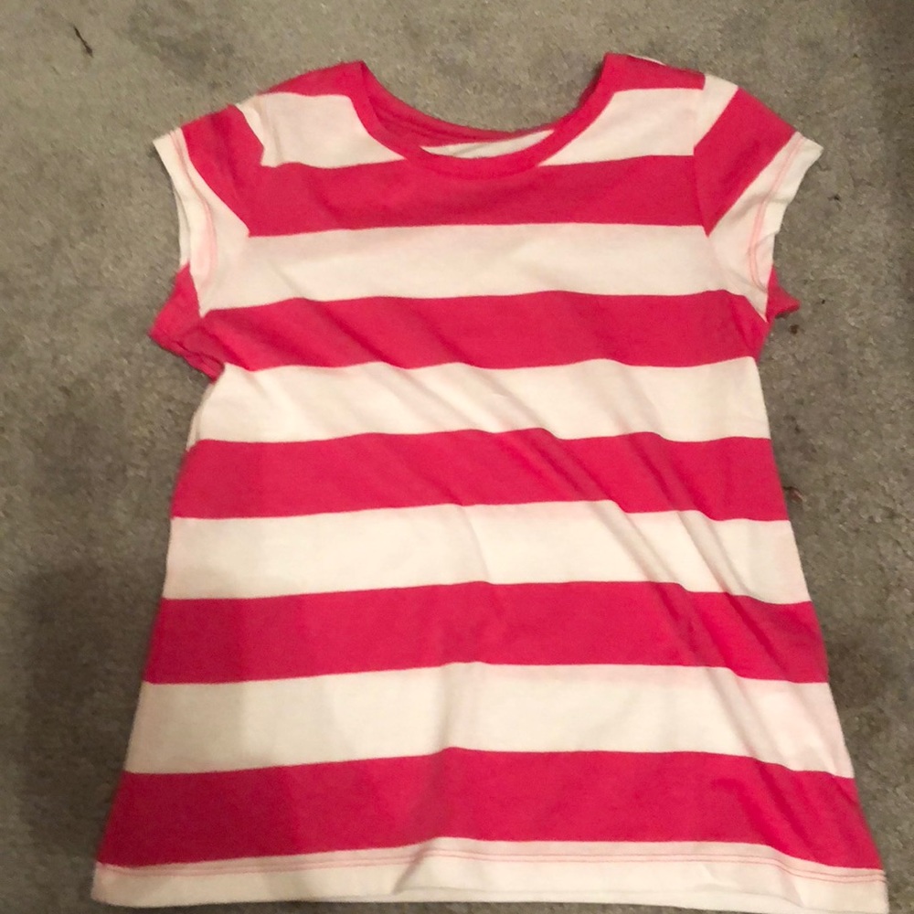 Faded glory pink and white striped shirt